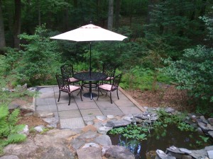 Garden Furniture on a Slate Patio - a great place to relax in the garden!
